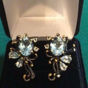 ⭐️Elegant Genuine Blue Topaz Earrings